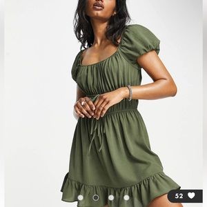 NWOT ASOS Design Size 4 Green Ruffle Dress